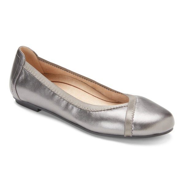 Vionic Flats Ireland - Caroll Ballet Flat Metal - Womens Shoes Sale | EASJU-9702